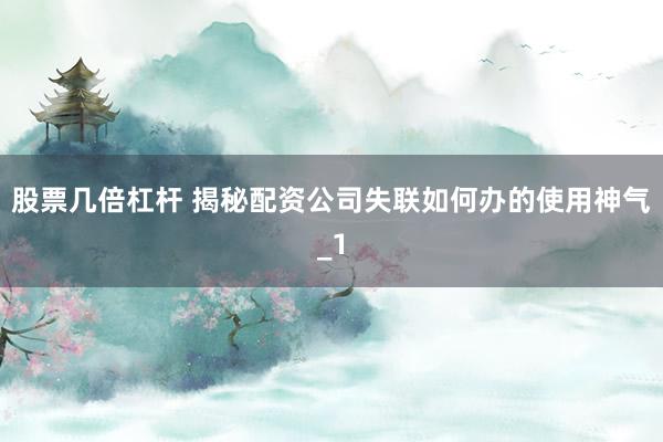 股票几倍杠杆 揭秘配资公司失联如何办的使用神气_1